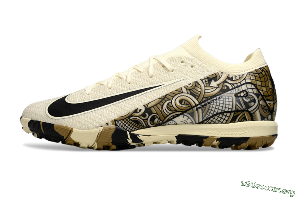 Nike Air Zoom Mercurial Vapor 16 Elite TF Football Shoes - Beige/Black/Brown 3