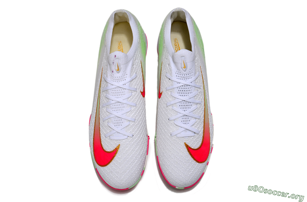 Nike Air Zoom Mercurial Vapor 16 Elite TF Football Shoes - White/Red/Gold 4
