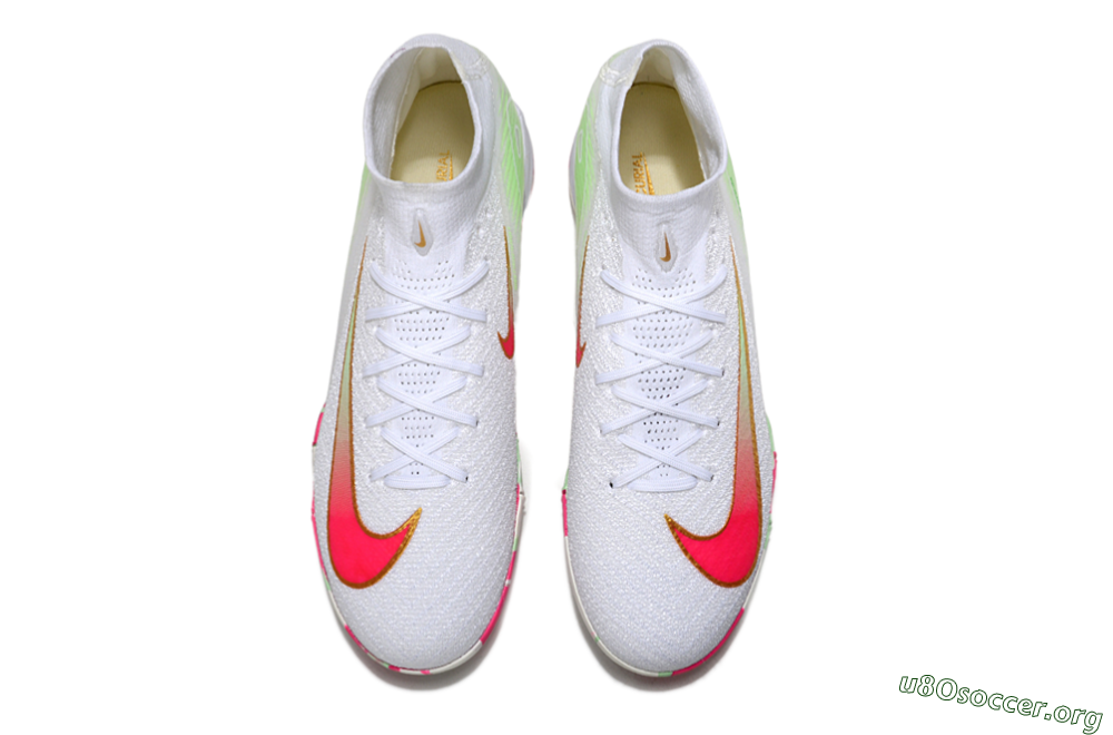 Nike Air Zoom Mercurial Superfly 10 Elite TF Football Shoes - White/Red/Gold 4