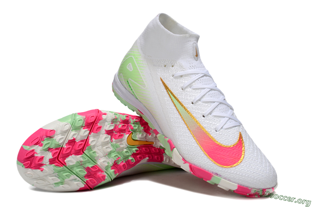 Nike Air Zoom Mercurial Superfly 10 Elite TF Football Shoes - White/Red/Gold 0