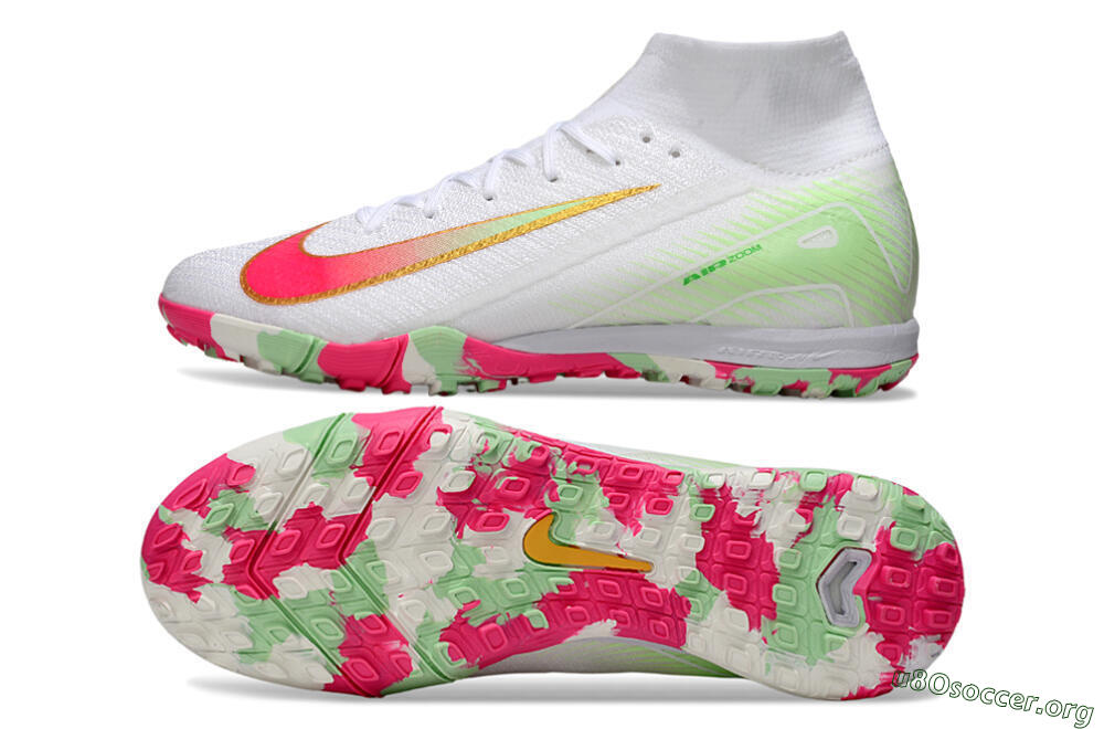 Nike Air Zoom Mercurial Superfly 10 Elite TF Football Shoes - White/Red/Gold 1