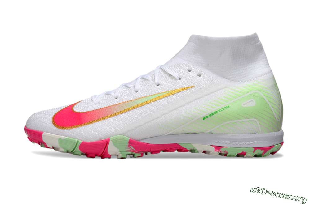 Nike Air Zoom Mercurial Superfly 10 Elite TF Football Shoes - White/Red/Gold 3