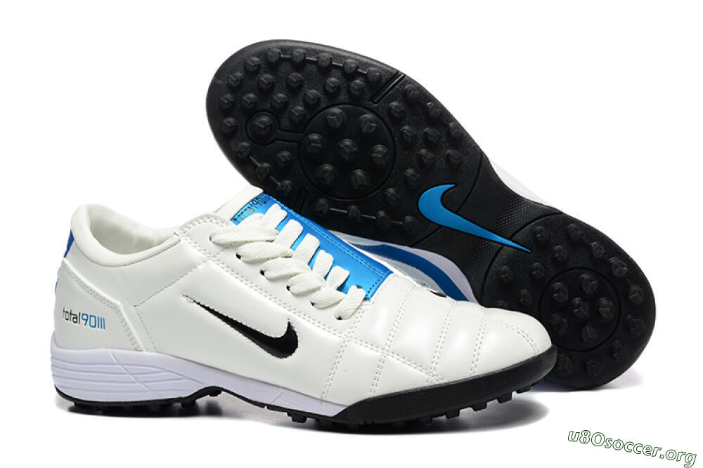 Nike Total 90 III TF Football Shoes - Beige/Black/Blue 2
