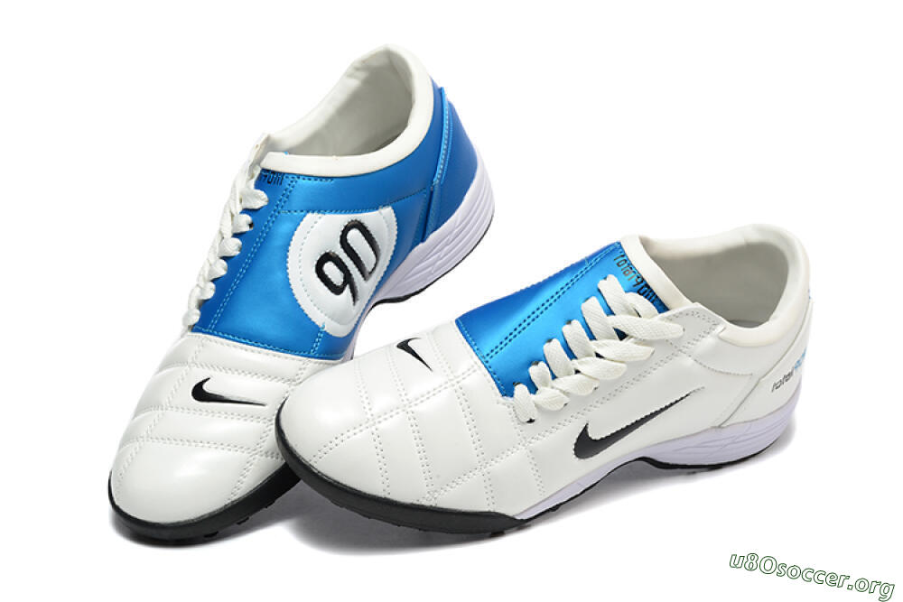 Nike Total 90 III TF Football Shoes - Beige/Black/Blue 6