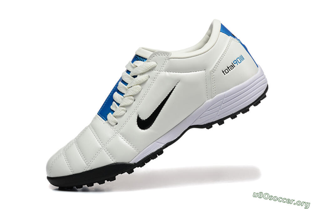 Nike Total 90 III TF Football Shoes - Beige/Black/Blue 8