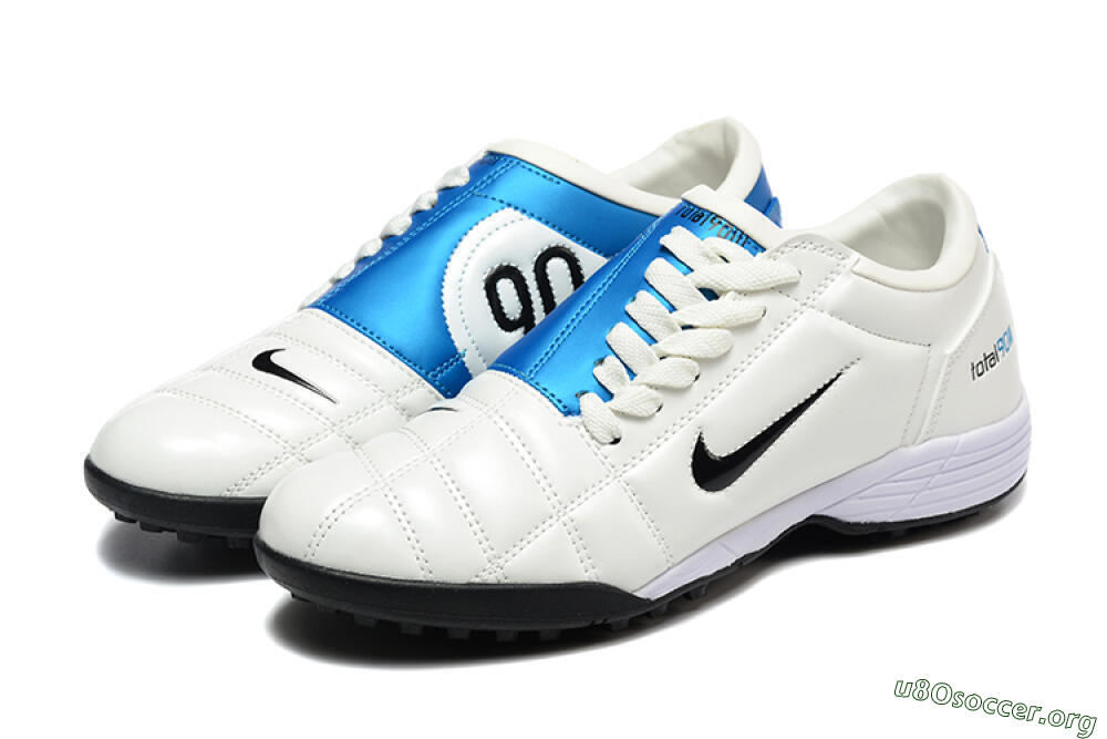 Nike Total 90 III TF Football Shoes - Beige/Black/Blue 5