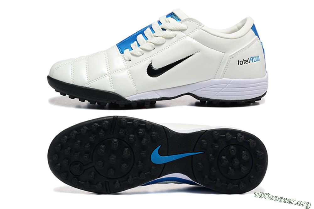 Nike Total 90 III TF Football Shoes - Beige/Black/Blue 1