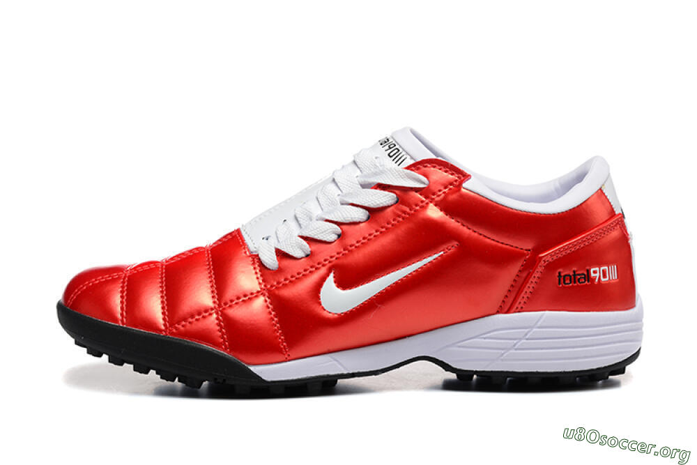 Nike Total 90 III TF Football Shoes - Red/White/Black 3