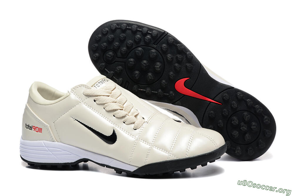 Nike Total 90 III TF Football Shoes - Beige/Black/White 2