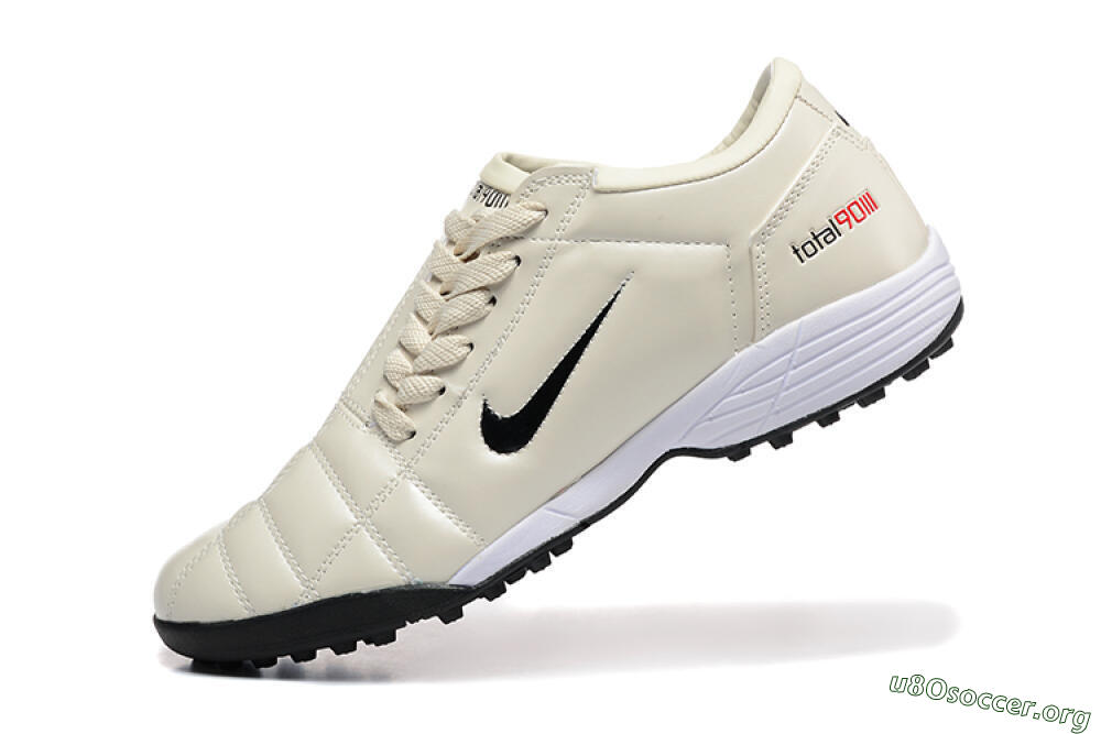 Nike Total 90 III TF Football Shoes - Beige/Black/White 8