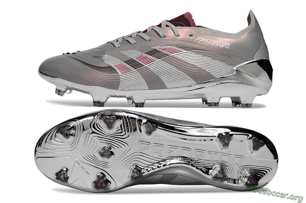 Adidas Predator 25 Elite FG Football Boots - Silver/Pink/Red 1