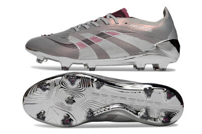 Adidas Predator 25 Elite FG Football Boots - Silver/Pink/Red
