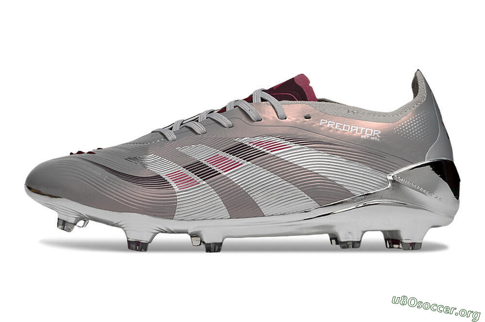 Adidas Predator 25 Elite FG Football Boots - Silver/Pink/Red 3