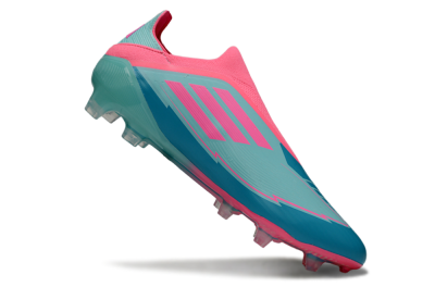Messi x Adidas F50 Elite Laceless FG Football Boots - Jade/Pink/Blue