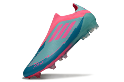 Messi x Adidas F50 Elite Laceless FG Football Boots - Jade/Pink/Blue