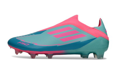 Messi x Adidas F50 Elite Laceless FG Football Boots - Jade/Pink/Blue