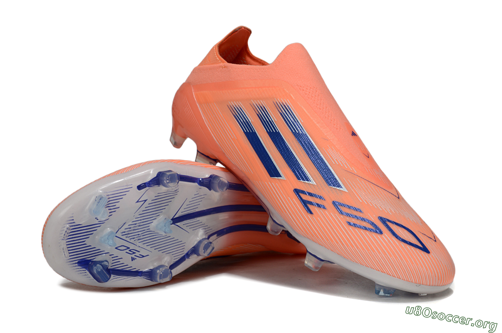 Adidas F50 Elite Laceless FG Football Boots - Orange/Blue/White 0