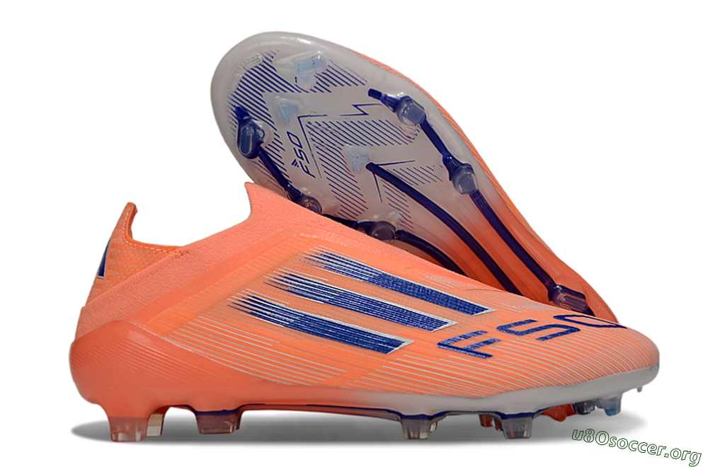 Adidas F50 Elite Laceless FG Football Boots - Orange/Blue/White 2
