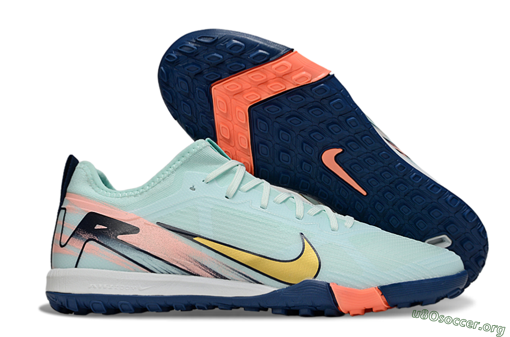 Nike Air Zoom Mercurial Vapor 16 Pro TF Football Shoes - Jade/Gold/Pink 2