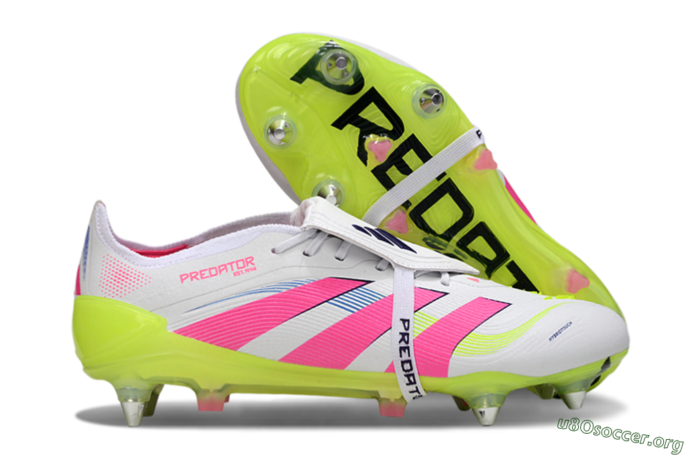 Adidas Predator 25 Elite Foldover Tongue SG Football Boots - White/Pink/Yellow 2