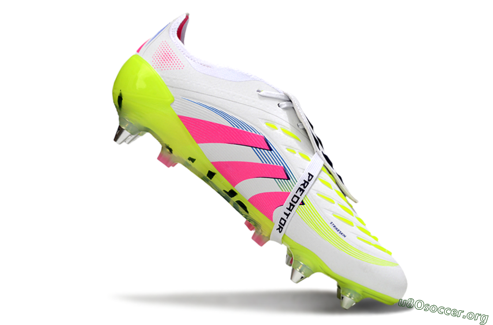 Adidas Predator 25 Elite Foldover Tongue SG Football Boots - White/Pink/Yellow 4