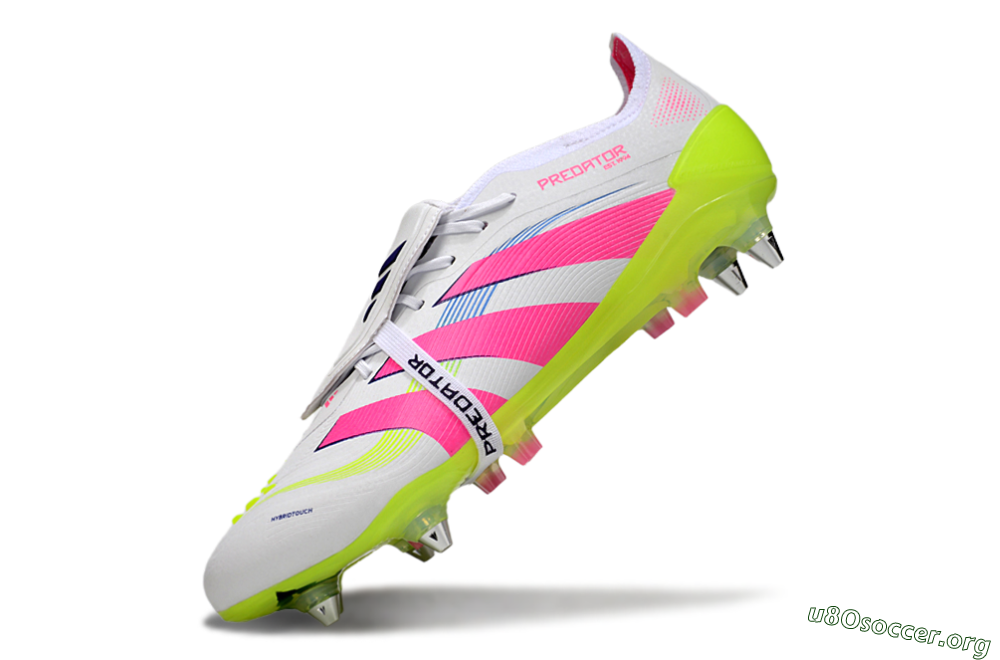 Adidas Predator 25 Elite Foldover Tongue SG Football Boots - White/Pink/Yellow 5