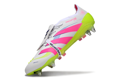 Adidas Predator 25 Elite Foldover Tongue SG Football Boots - White/Pink/Yellow
