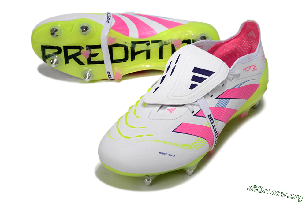 Adidas Predator 25 Elite Foldover Tongue SG Football Boots - White/Pink/Yellow 0