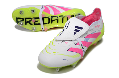 Adidas Predator 25 Elite Foldover Tongue SG Football Boots - White/Pink/Yellow