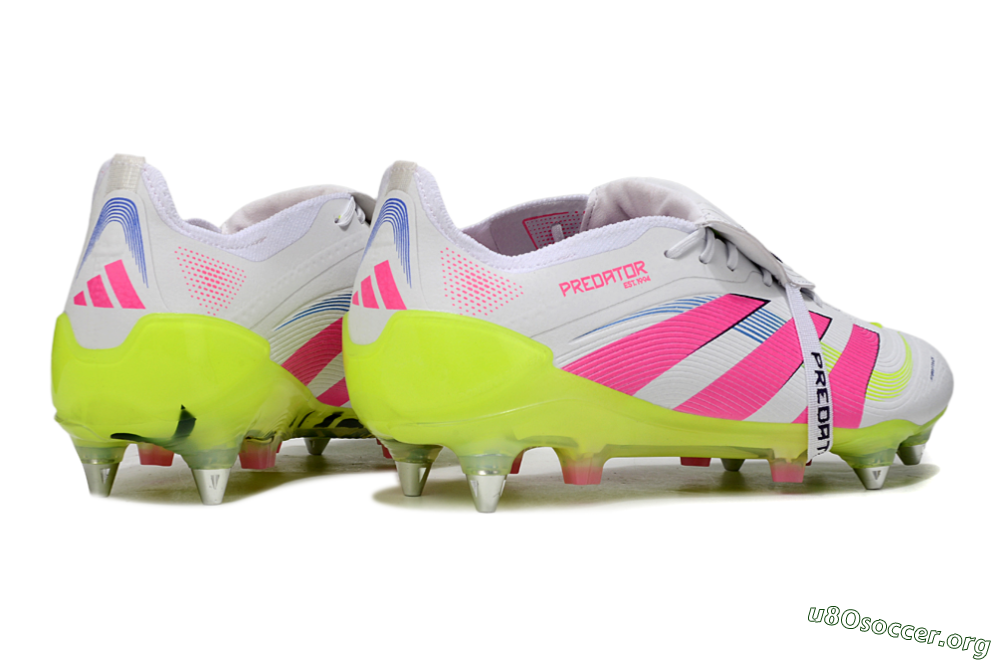 Adidas Predator 25 Elite Foldover Tongue SG Football Boots - White/Pink/Yellow 6