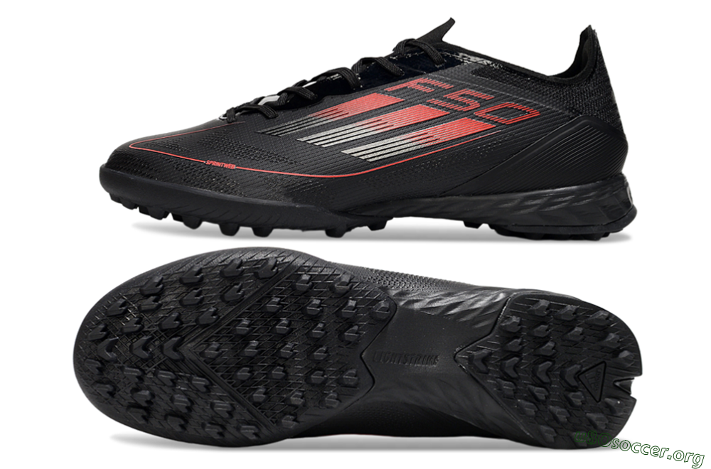 Adidas F50 Pro TF Football Shoes - Black/Red/Silver 1