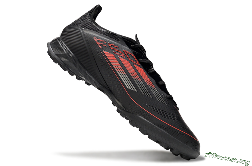 Adidas F50 Pro TF Football Shoes - Black/Red/Silver 4
