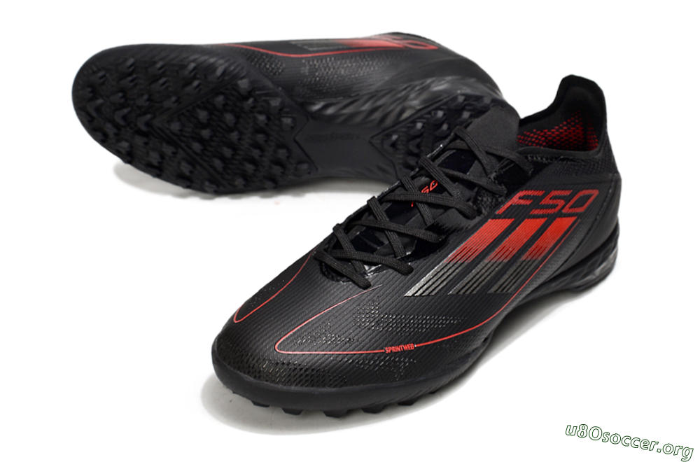 Adidas F50 Pro TF Football Shoes - Black/Red/Silver 0