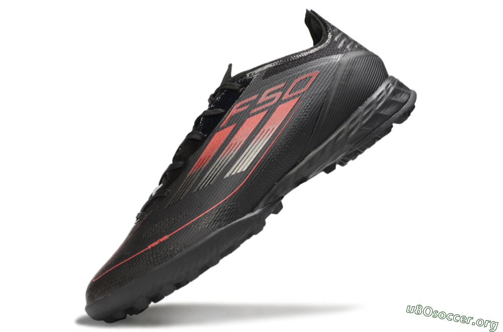 Adidas F50 Pro TF Football Shoes - Black/Red/Silver 5