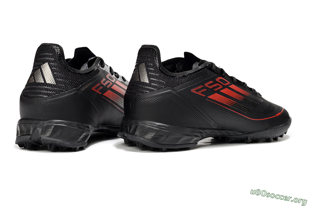 Adidas F50 Pro TF Football Shoes - Black/Red/Silver 6
