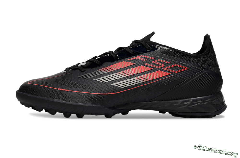 Adidas F50 Pro TF Football Shoes - Black/Red/Silver 3