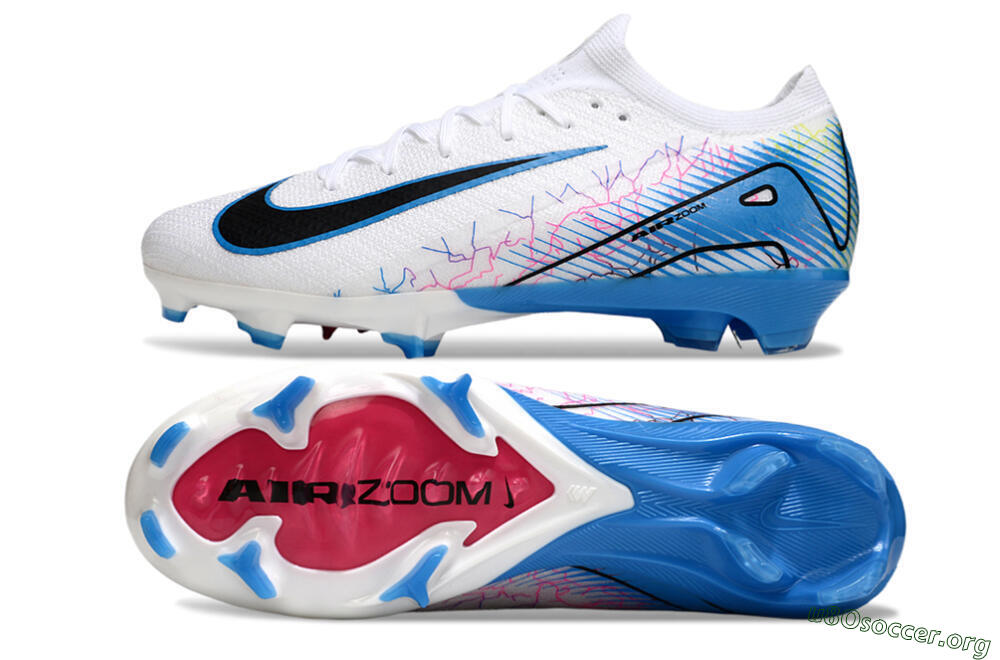 Nike Air Zoom Mercurial Vapor 16 Elite FG Football Boots - White/Black/Blue 1