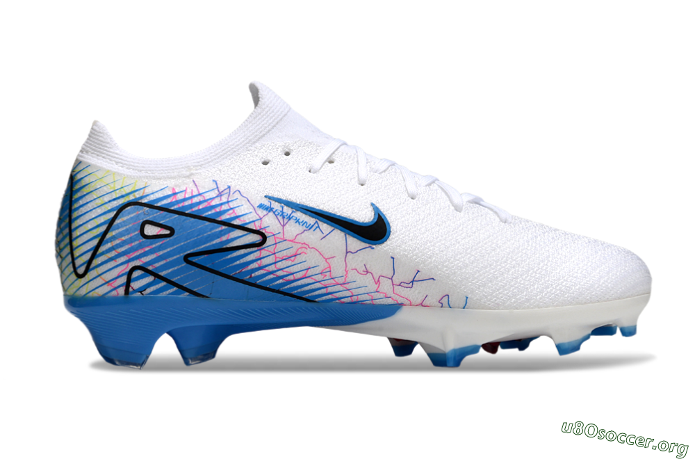 Nike Air Zoom Mercurial Vapor 16 Elite FG Football Boots - White/Black/Blue 7