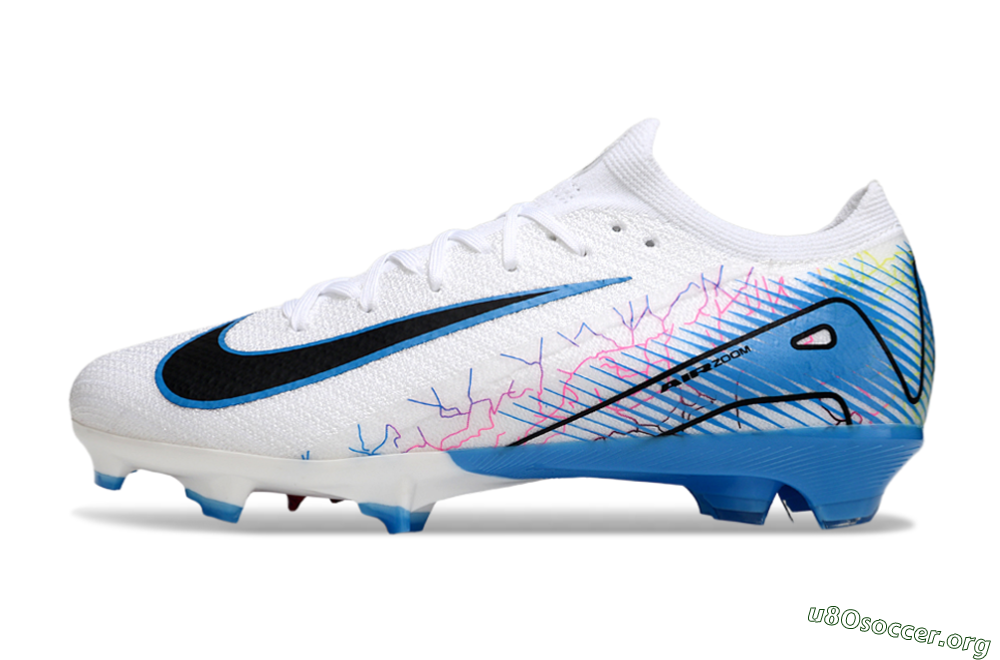 Nike Air Zoom Mercurial Vapor 16 Elite FG Football Boots - White/Black/Blue 3