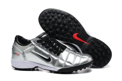 Nike Total 90 III TF Football Shoes - Silver/Black/White
