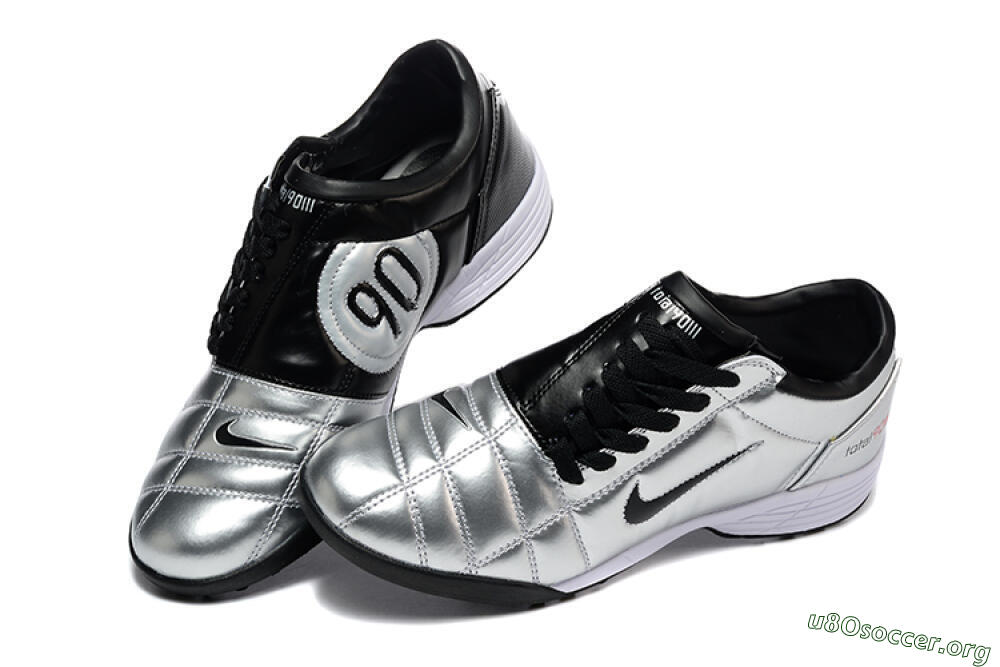 Nike Total 90 III TF Football Shoes - Silver/Black/White 6