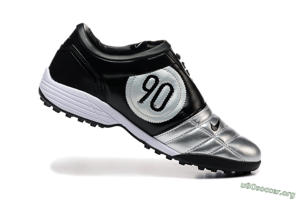 Nike Total 90 III TF Football Shoes - Silver/Black/White 7