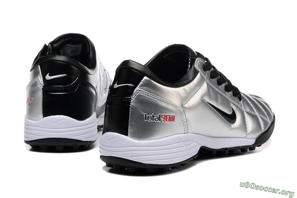 Nike Total 90 III TF Football Shoes - Silver/Black/White 9