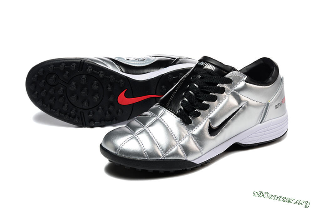 Nike Total 90 III TF Football Shoes - Silver/Black/White 0