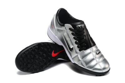 Nike Total 90 III TF Football Shoes - Silver/Black/White