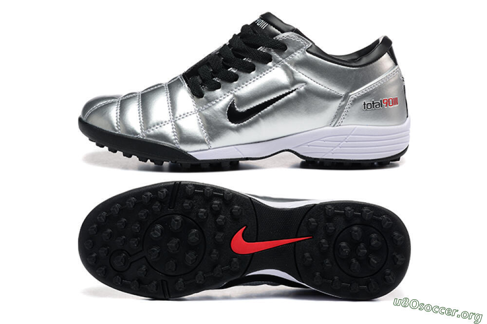 Nike Total 90 III TF Football Shoes - Silver/Black/White 1