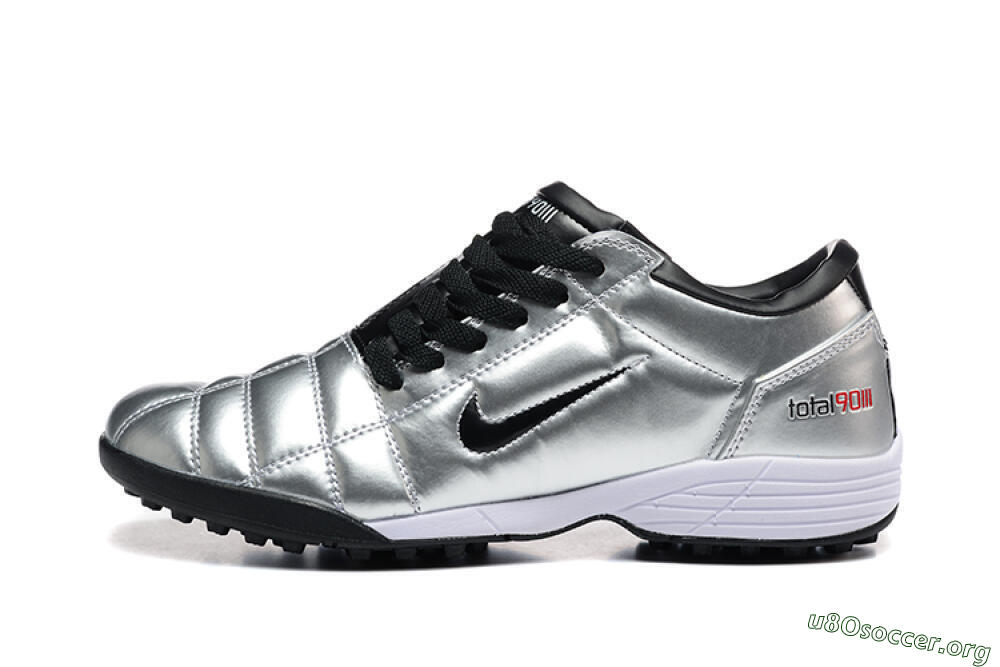 Nike Total 90 III TF Football Shoes - Silver/Black/White 3