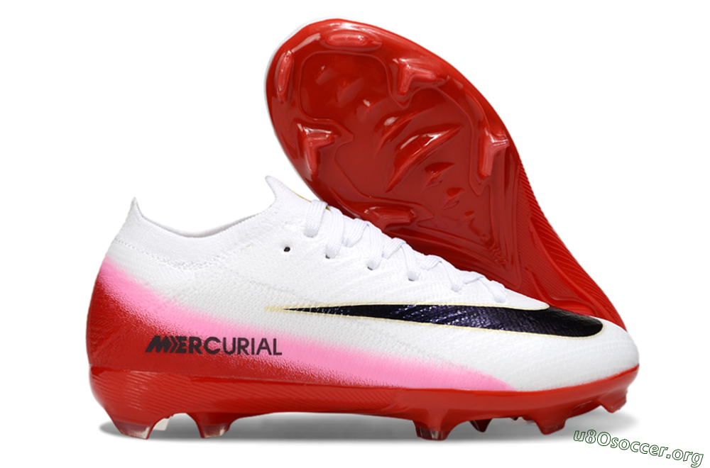 Nike Air Zoom Mercurial Vapor 16 Elite FG Football Boots - White/Black/Red 2