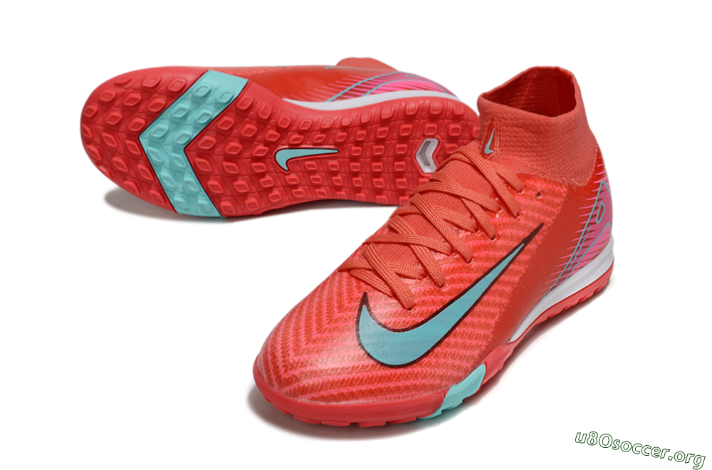 Nike Air Zoom Mercurial Superfly 10 Elite TF Football Shoes - Red/Jade/Pink 0