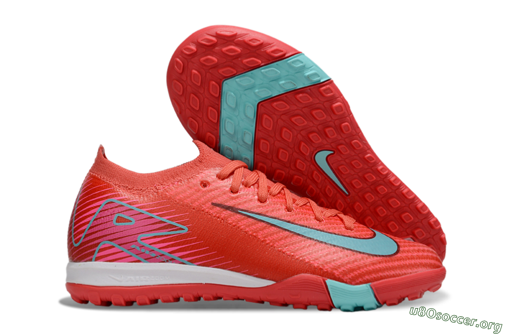 Nike Air Zoom Mercurial Vapor 16 Elite TF Football Shoes - Red/Jade/White 2